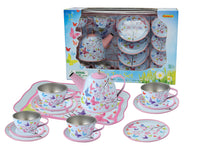 Tin Tea Set Pink Blossom Butterfly 15pcs - Kapper Kidz