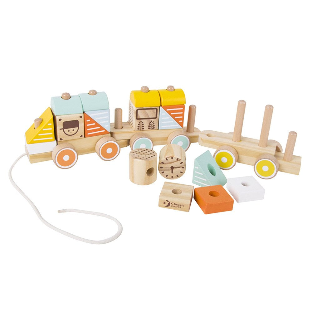 Wooden Pull along Train Classic World - Johnco