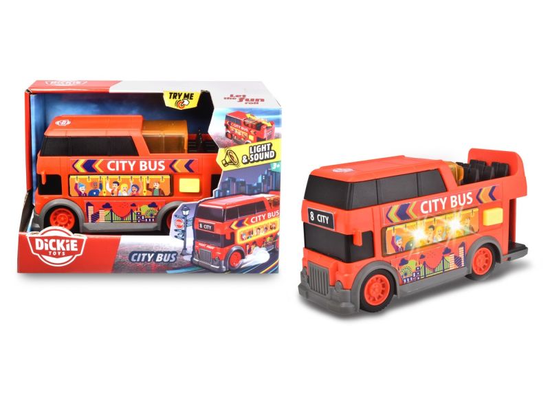 City Bus Lights & Sound 15cm Dickie Toys - Rainbow Pacific