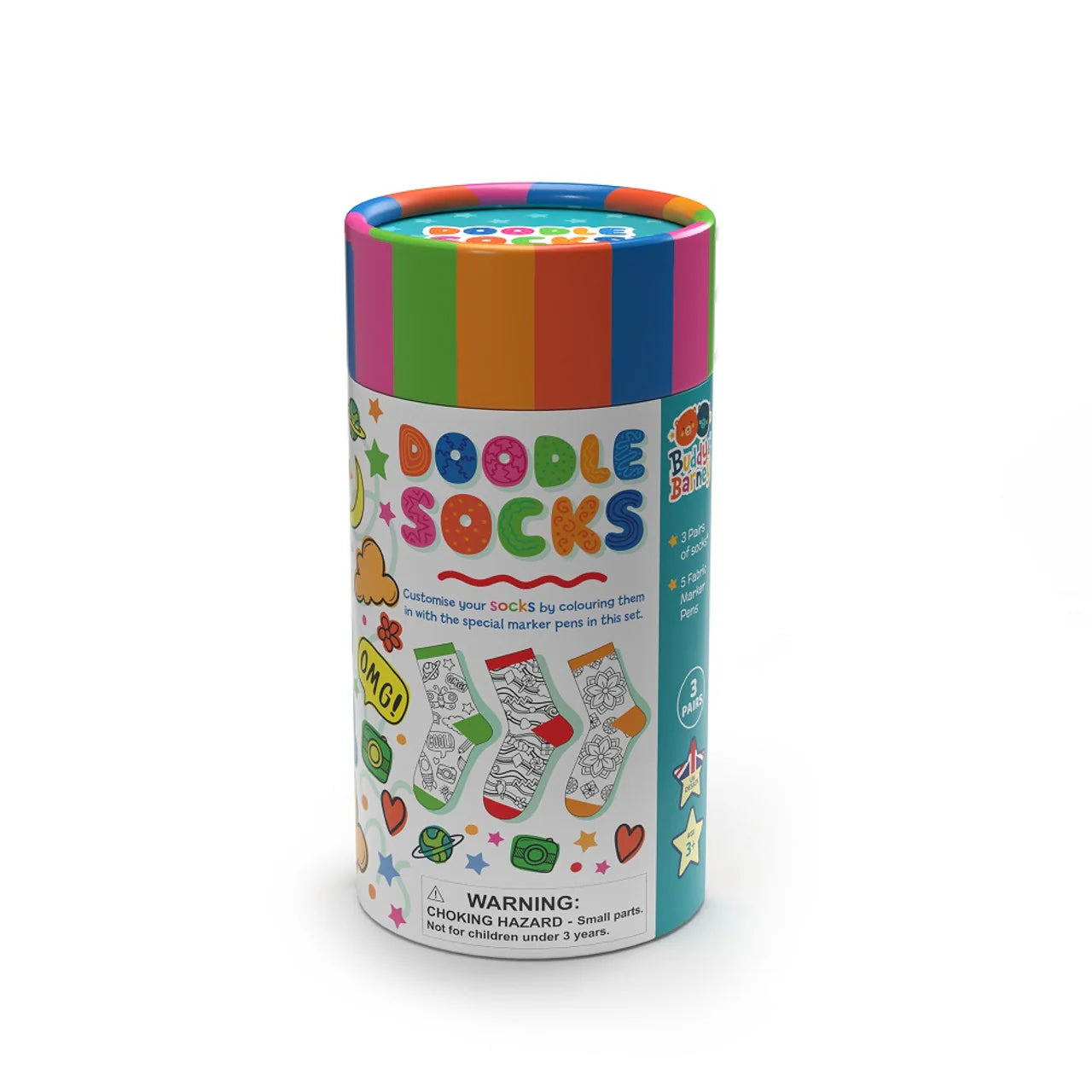 Doodle Socks-colour Your Own Socks - Buddy & Barney