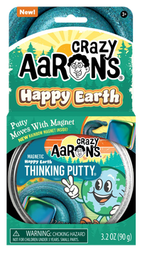 Crazy Aarons Thinking Putty 4 inch tin Happy Earth - Jazwares