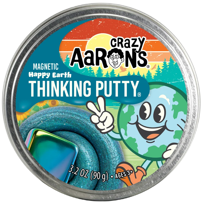 Crazy Aarons Thinking Putty 4 inch tin Happy Earth - Jazwares