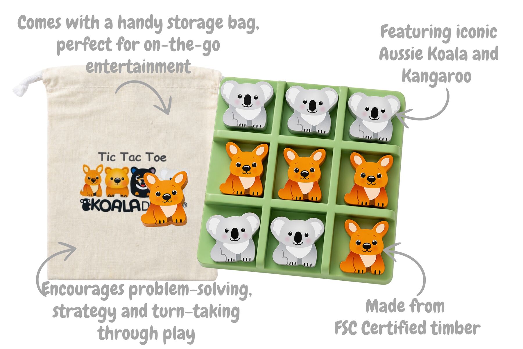 Bush Buddies Tic Tac Toe Koala & Kangaroo - Eleganter
