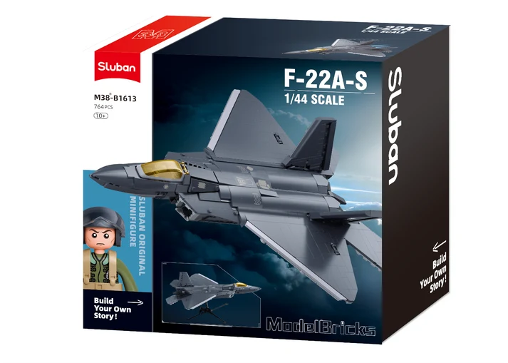 F-22A-S Raptor 1/44 Scale 764 Pcs Sluban - Belta Brands