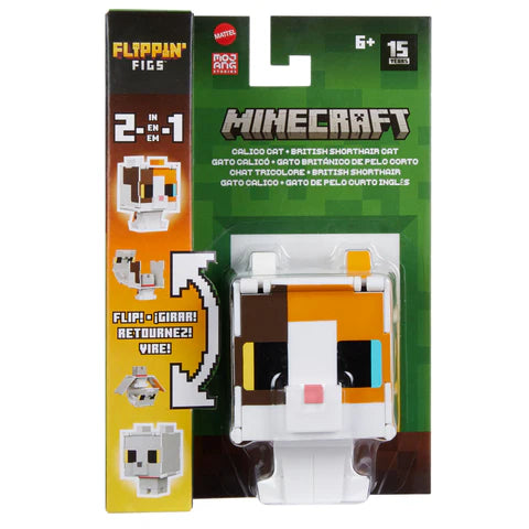 Minecraft Flippin’ Figs – Calico Cat + British Shorthair Cat