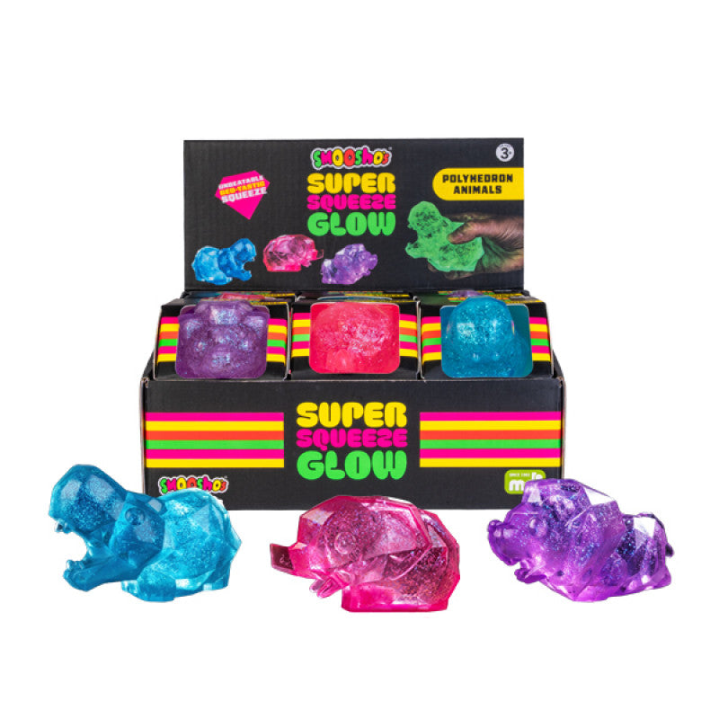Super Squeeze Polyhedron Glow in the Dark Animals Smooshos - MDI Aus