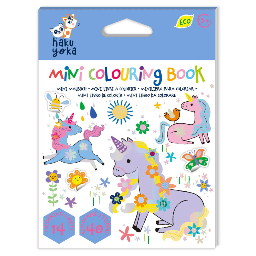 Haku Yoka Mini Colouring Book Unicorn - Johnco
