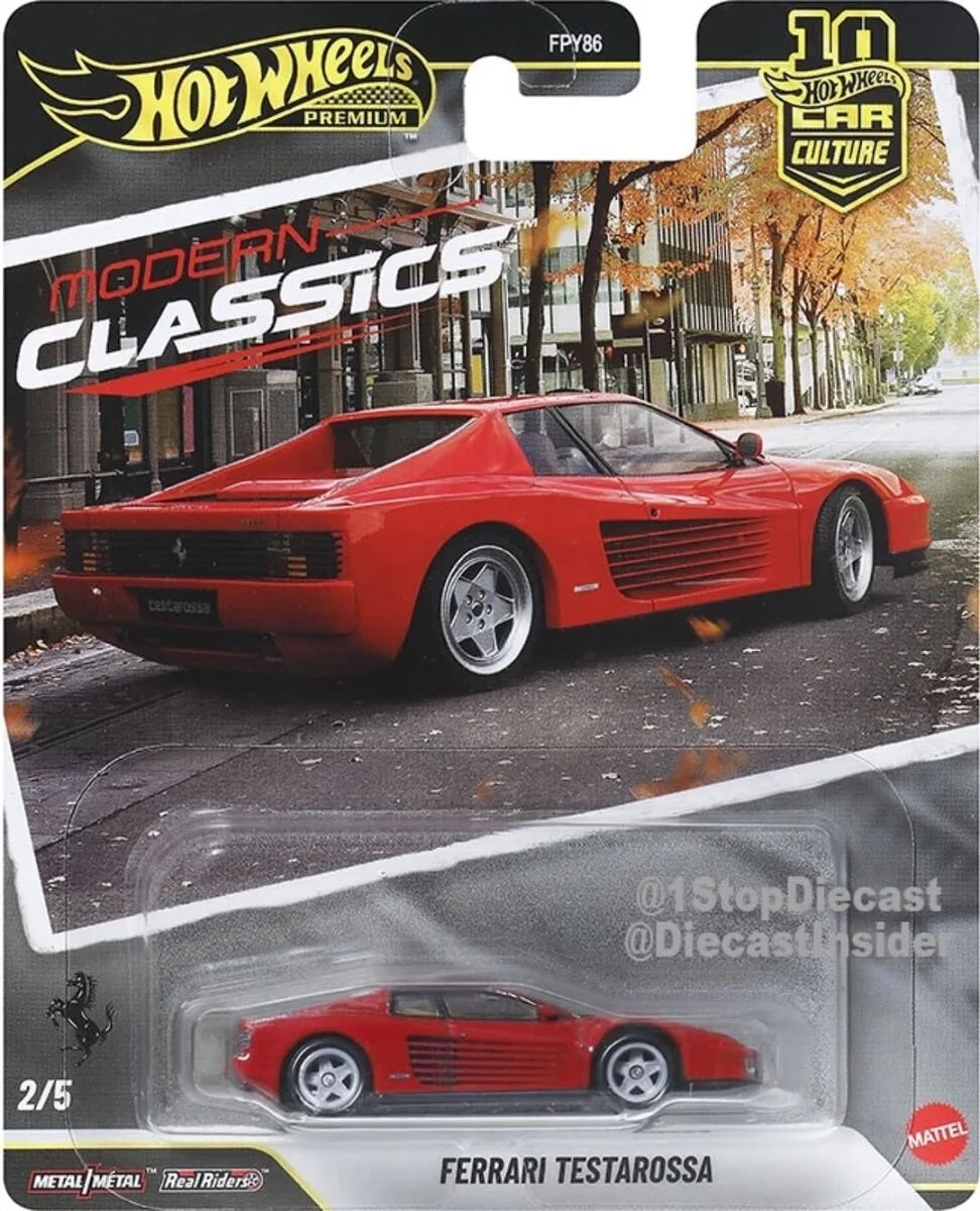 Hot Wheels Premium Modern Classics Ferrai Testarossa - All Brands
