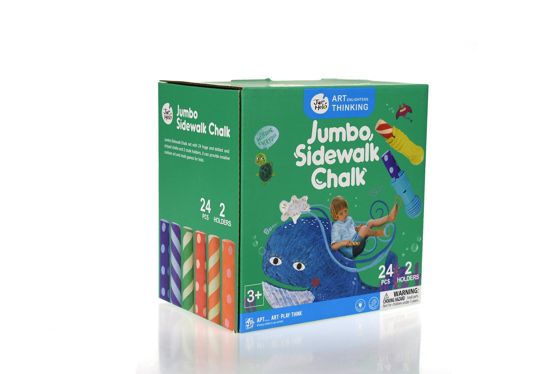 Washable Sidewalk Chalk 24 Colours w/ 2 holders - Eleganter