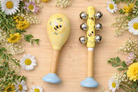 Buzzy Days Bee Aussie Floral Maraca & Bellstick Set - Eleganter