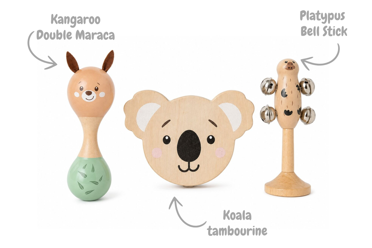Aussie Beats Maraca Tambourine Bell set - Eleganter