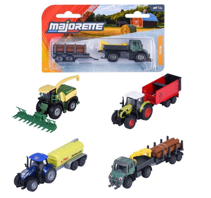 Farm Tractor & Trailer Set 4 asstd Majorette - Rainbow Pacific