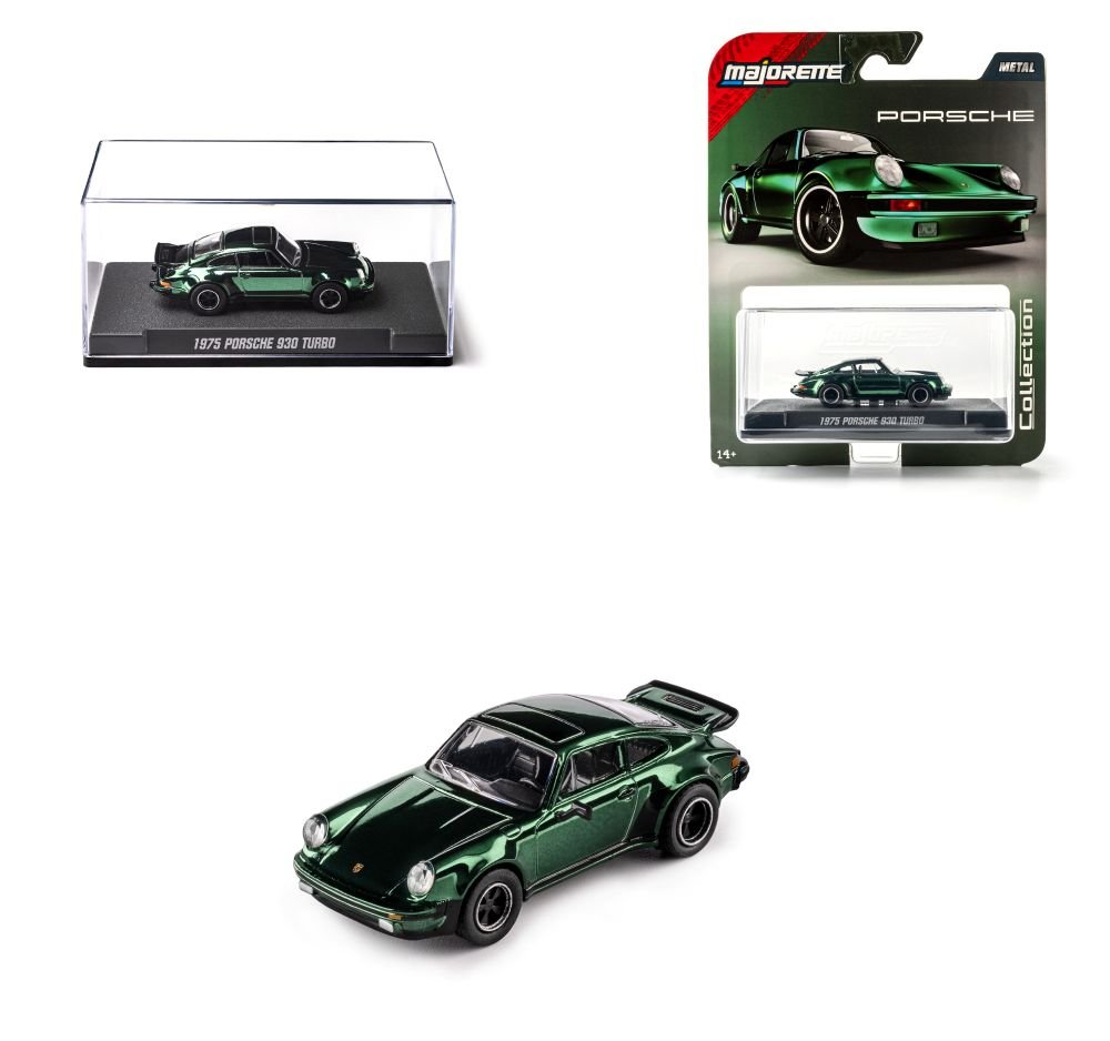 Die Cast Porsche 930 Turbo 1975 Metallic Green Majorette - Rainbow Pacific