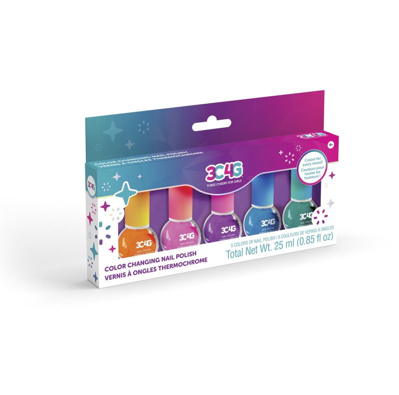 Colour Changing Nail Polish 5pk 3C4G - Rainbow Pacific