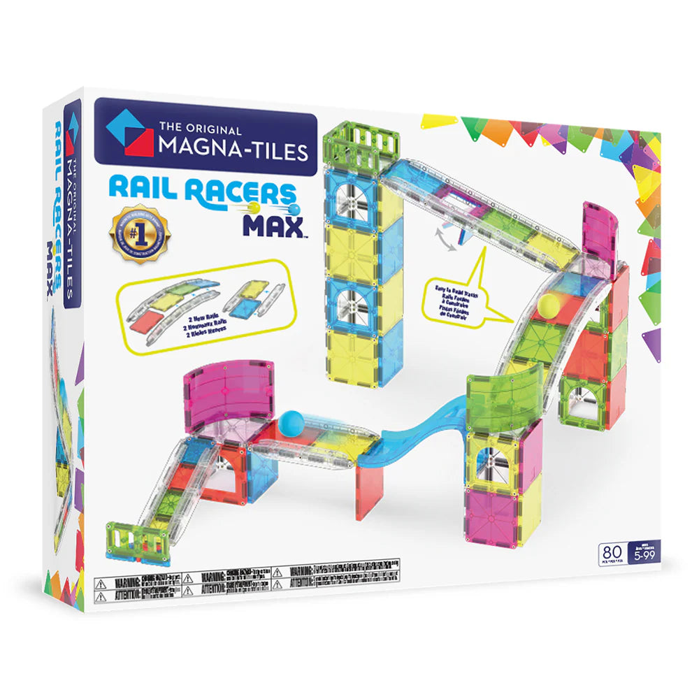 Magna-Tiles Rail Racers Max 80pcs - Johnco