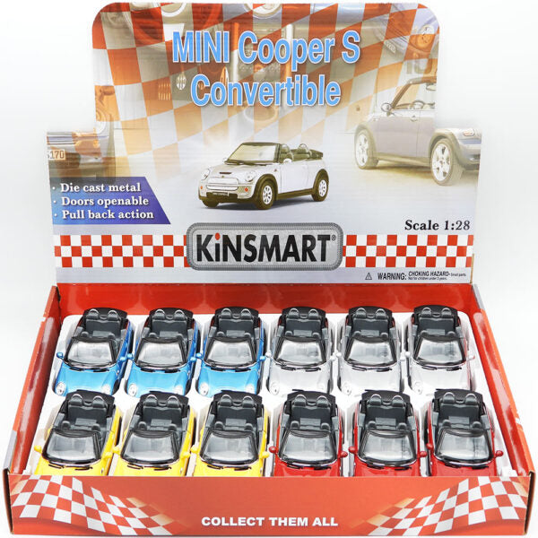 Die Cast Mini Cooper S Convertible asstd Colours - Jack in the Box