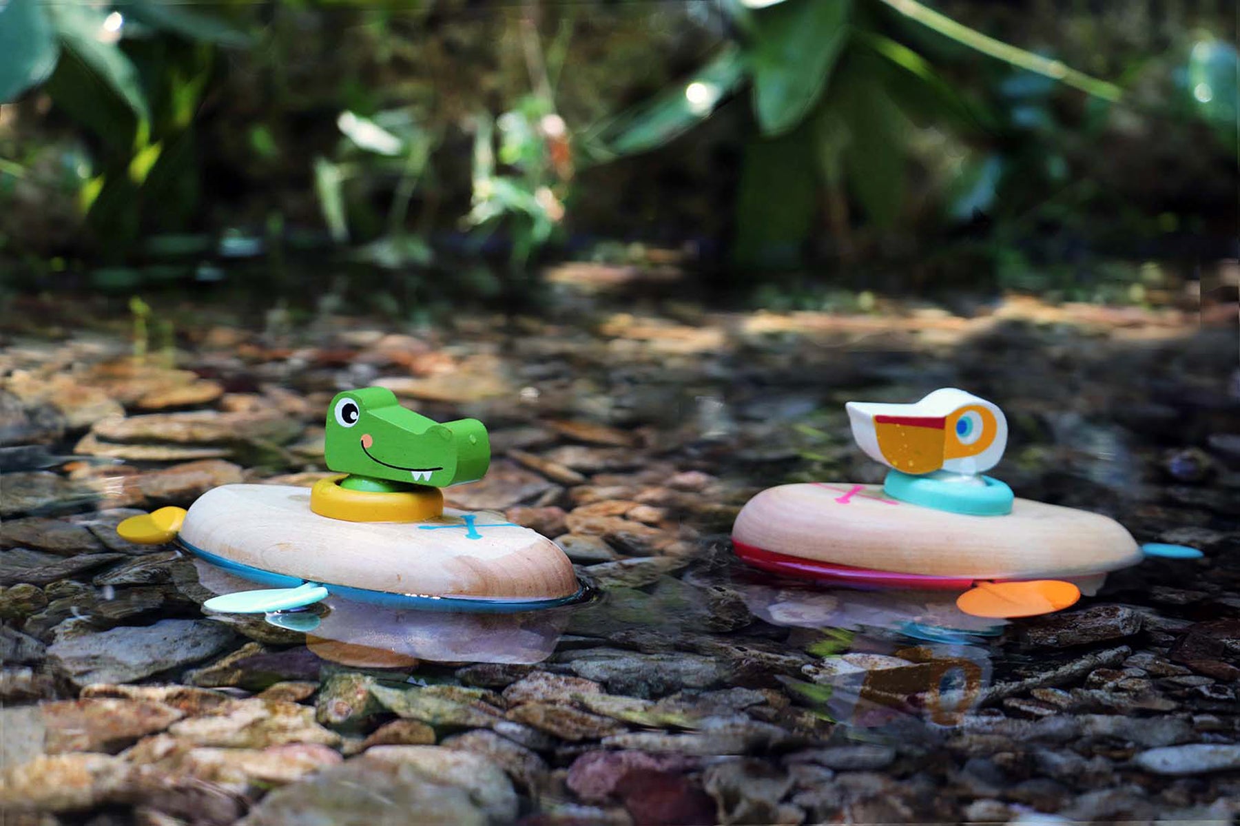 Animal Canoe Pull String Water Bath Toy Pelican - Kapper Kidz