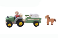 Wooden Tractor with Horse & Sheep - Kaper Kidz