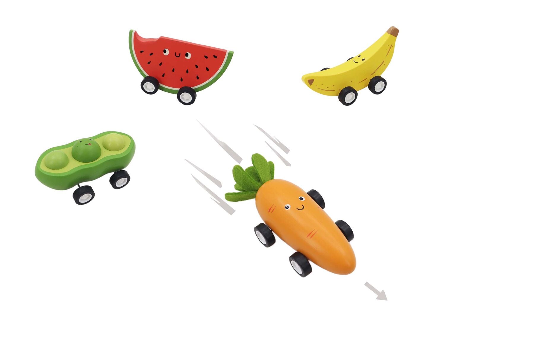 Wooden Pull-Back fruit & Veggie Kapper Kidz - Eleganter
