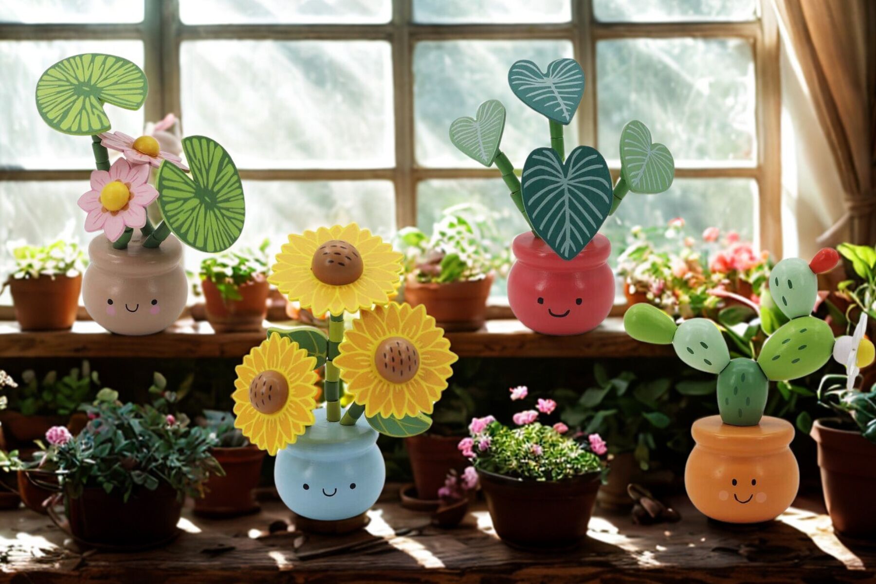 Wooden Dancing Potplants Kapper Kidz - Eleganter
