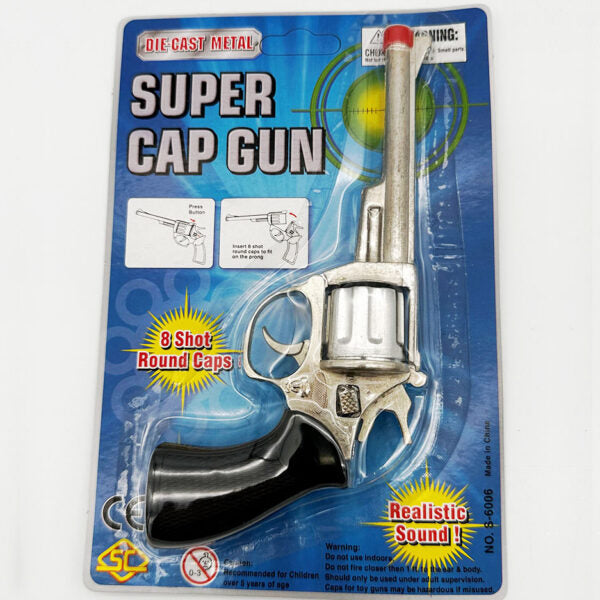 8 Shot Die Cast Cap Revolver 18cm - Jack in the Box