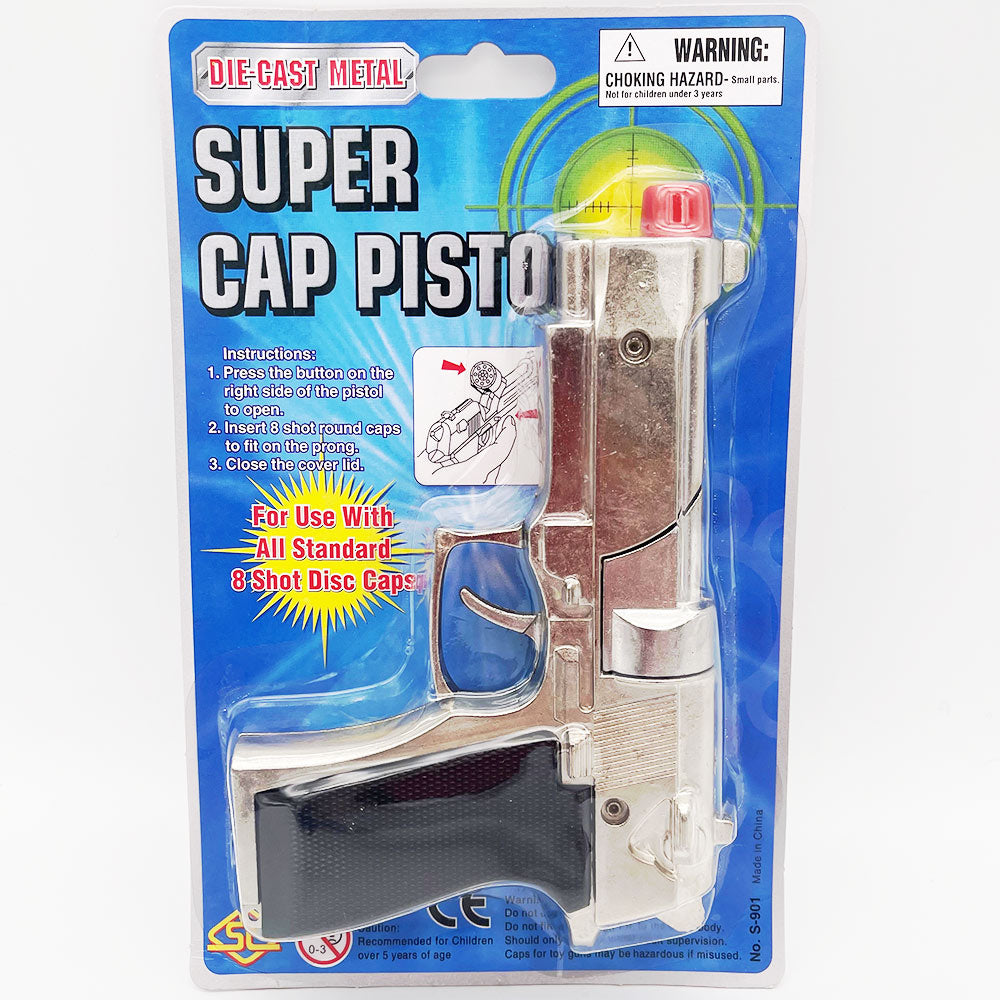 Die Cast Silver Cap Gun 17cm - Jack in the Box