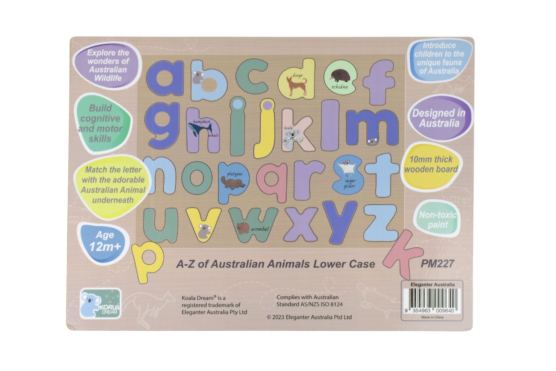 Aussie Animals A-Z Lower Case Alphabet Puzzle - Eleganter