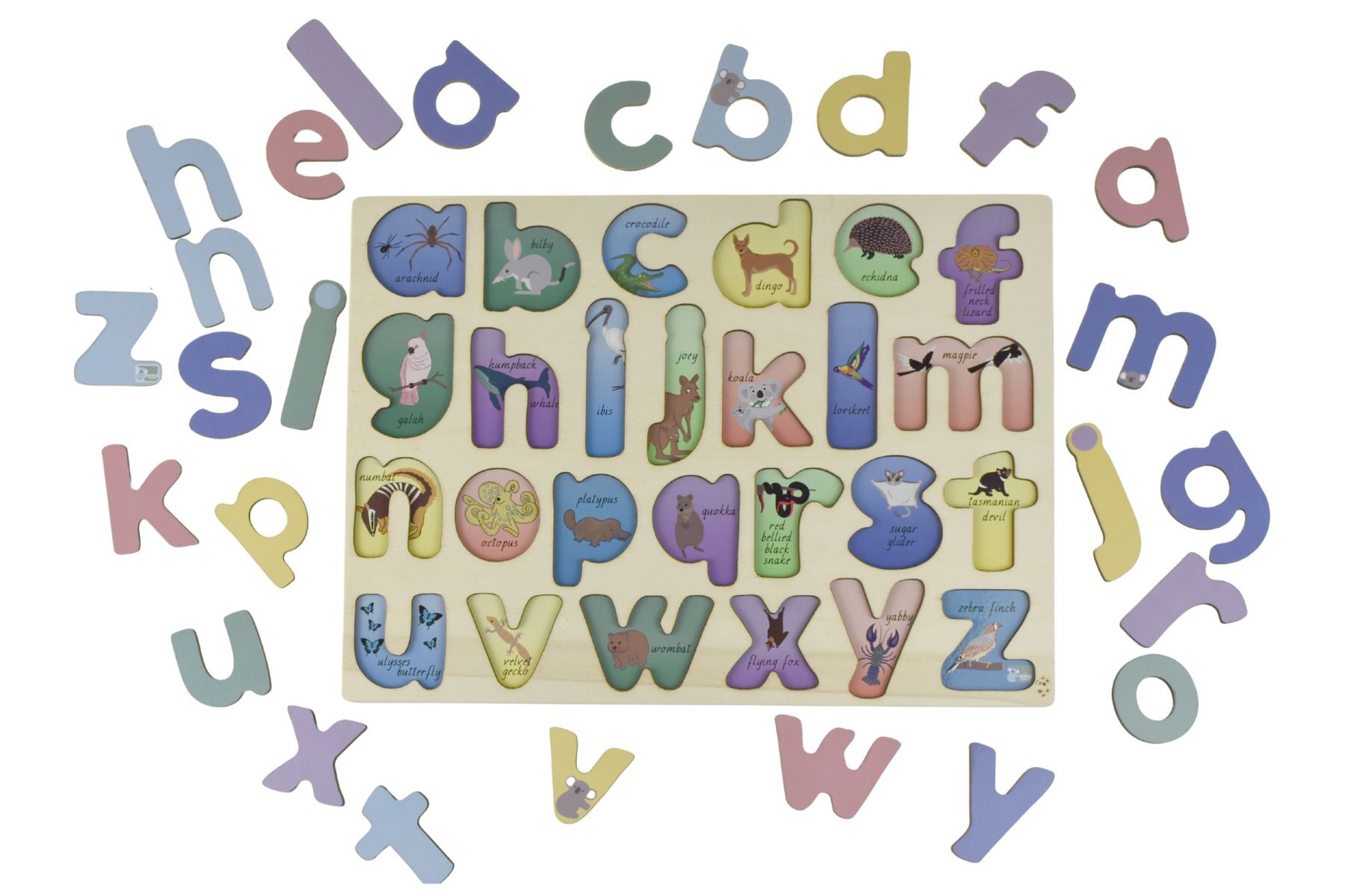 Aussie Animals A-Z Lower Case Alphabet Puzzle - Eleganter