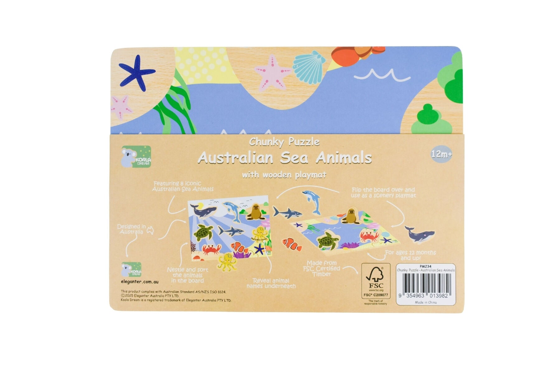 Sea Animal Wooden Chunky Puzzle - Eleganter