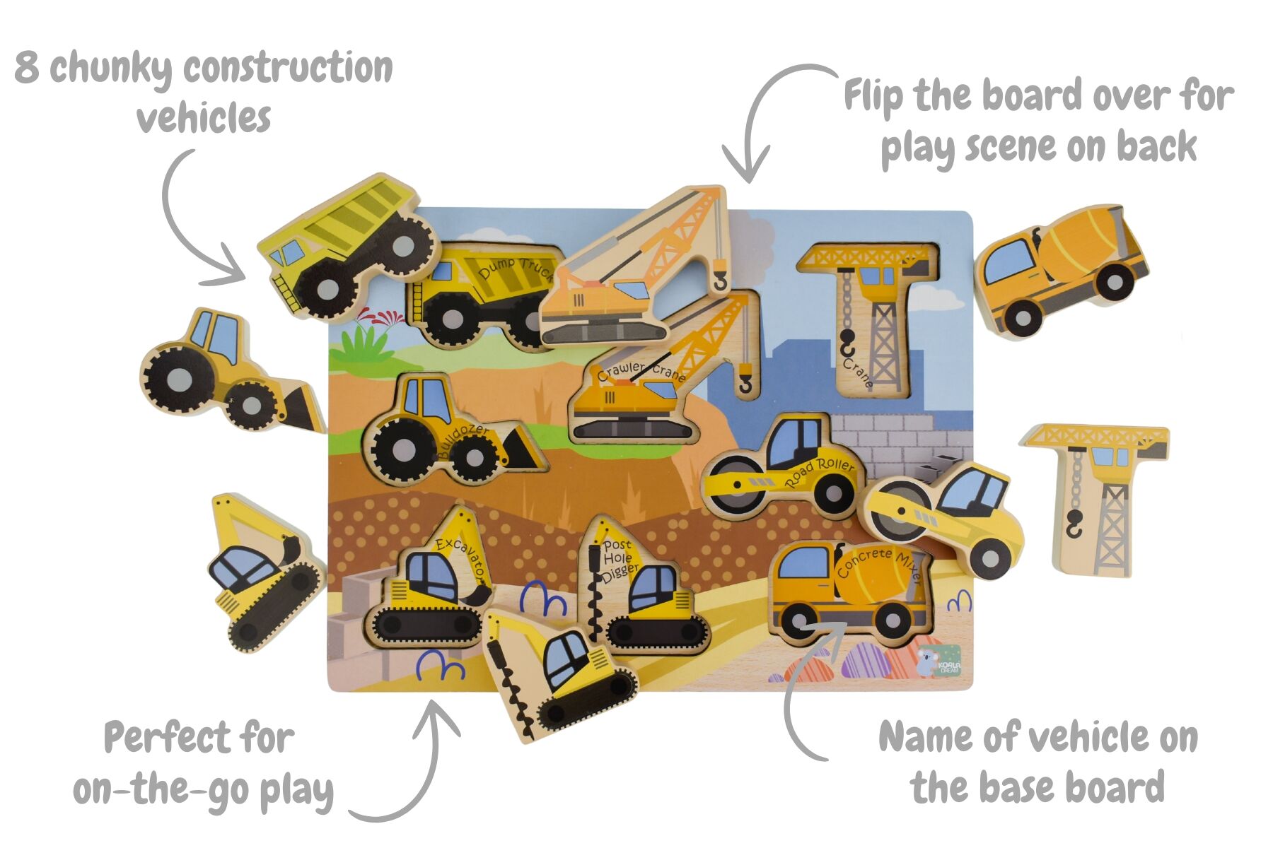 Chunky Puzzle Construction Vehicles - Koala Dream