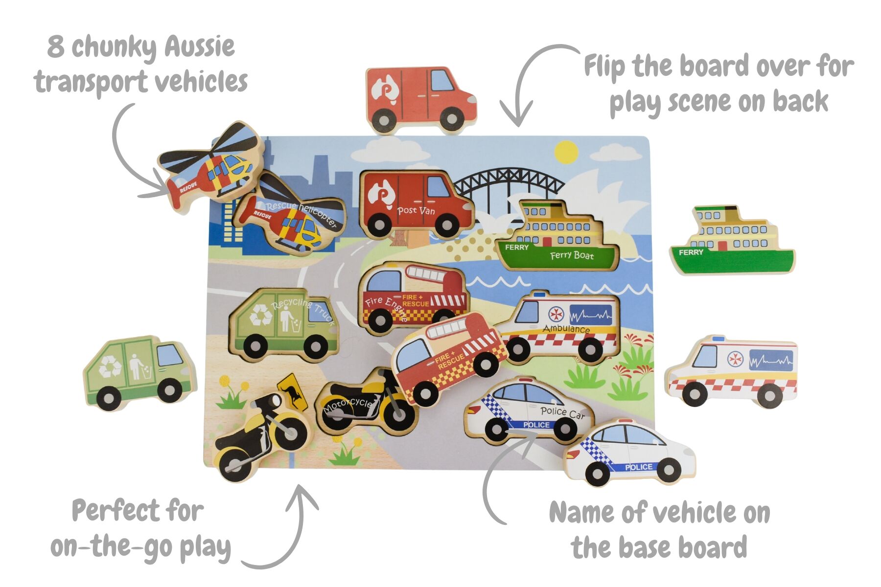 Chunky Puzzle Aussie Transport Vehicles - Koala Dream
