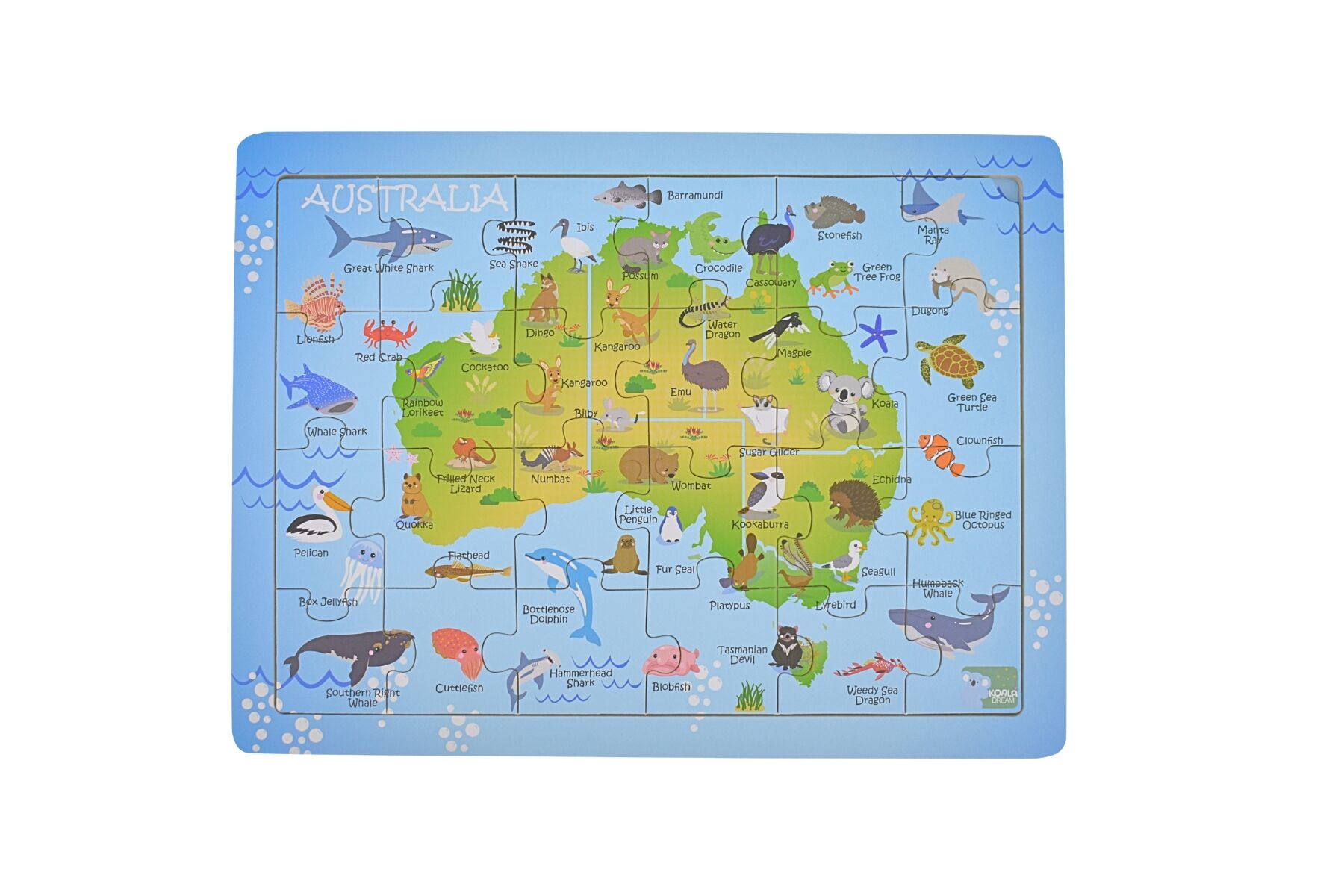 Australian Map Aussie Animals 24pc Puzzle - Koala Dream