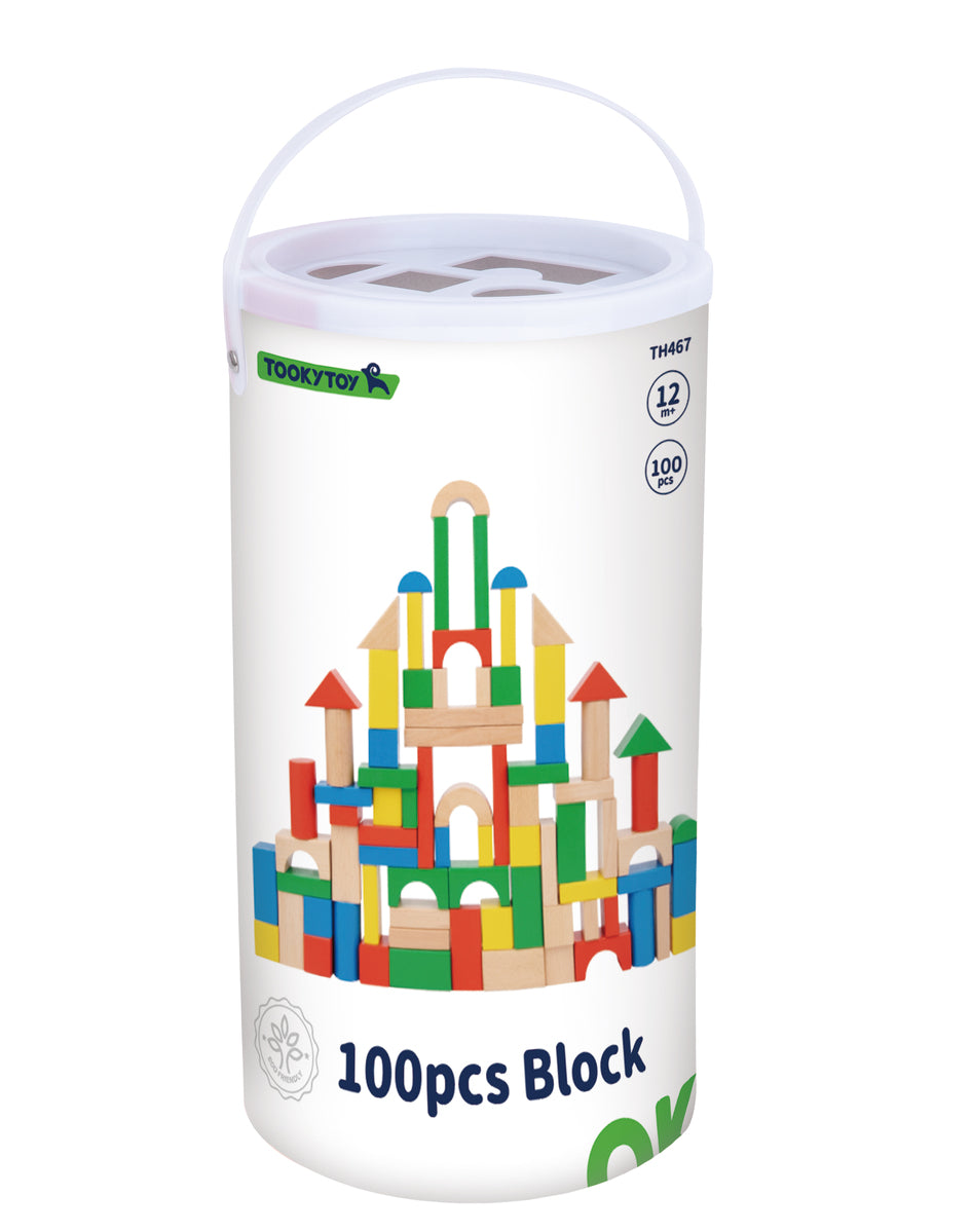 100pcs Wooden Block Set Tooky Toy - Eleganter
