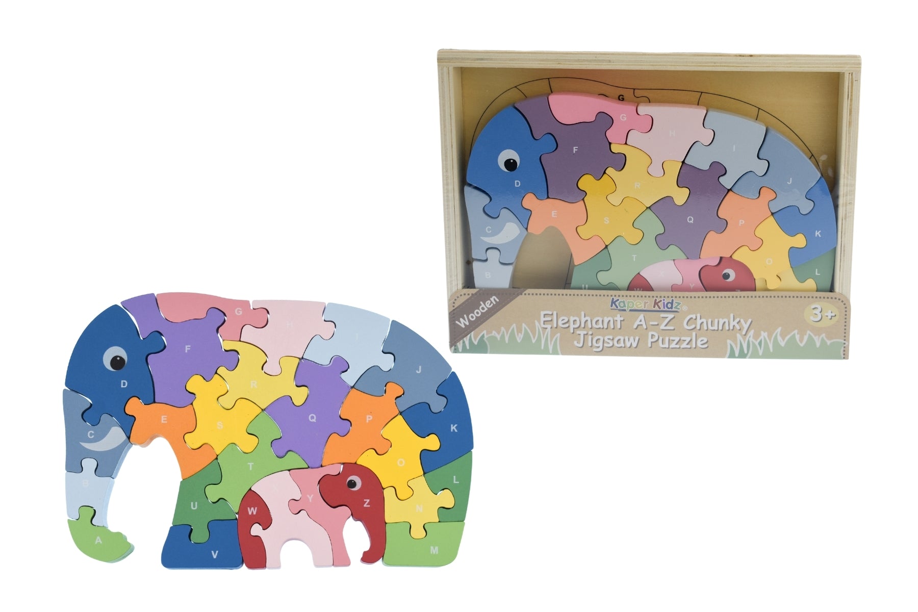 Elephant A-Z Chunky Jigsaw Puzzle - Kaper Kidz