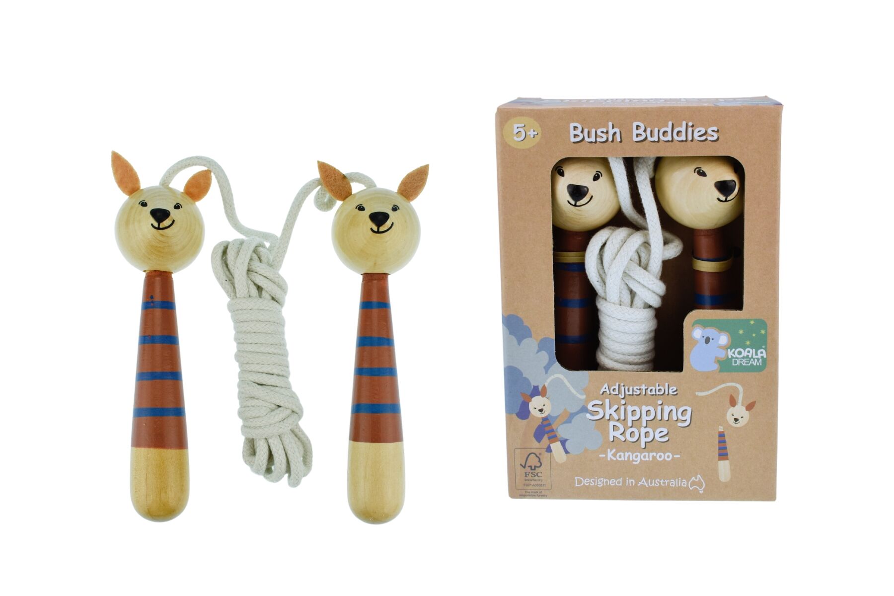 Wooden adjustable skipping rope 'Kangaroo' - Koala Dream