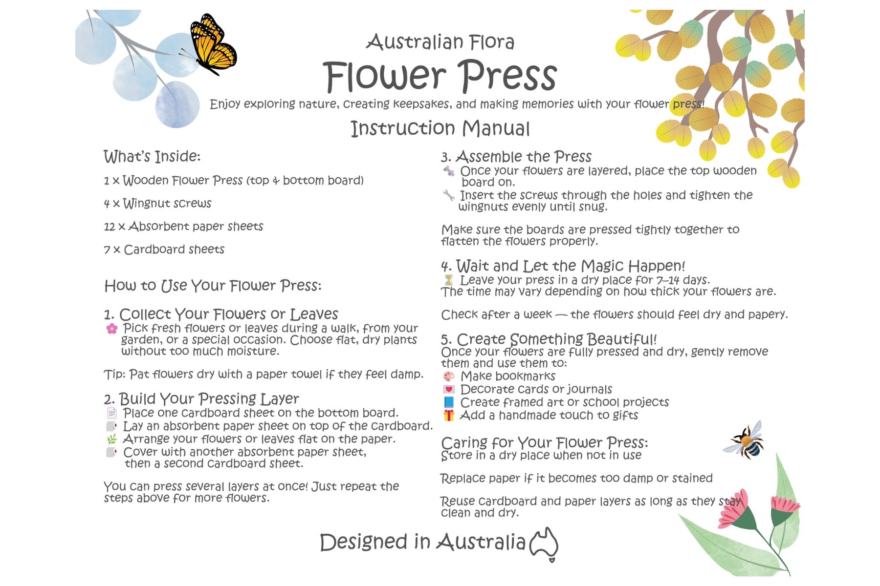 Australian Flora Flower Press Kapper Kidz - Eleganter