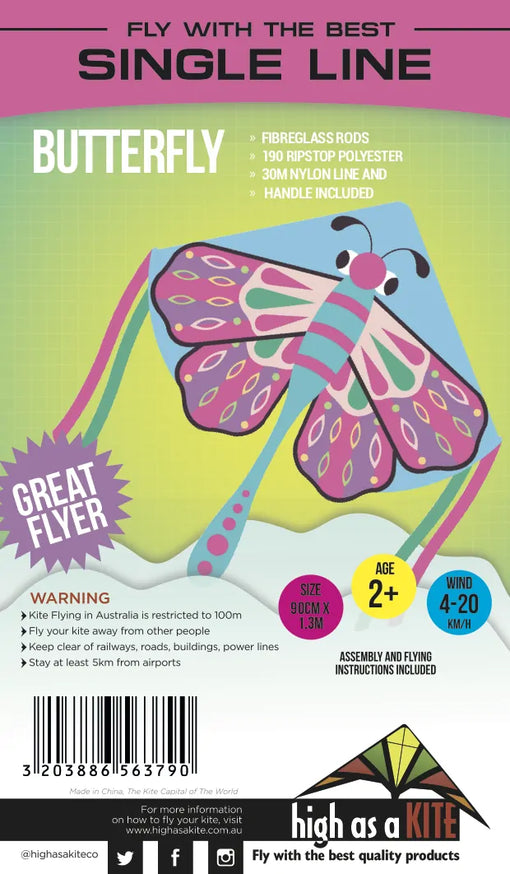 Single Ling Butterfly Kite - High as a Kite