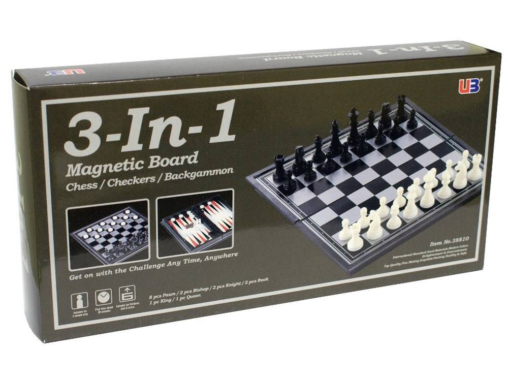 Chess/checkers 3-In-1 Magnetic & Folding - U3
