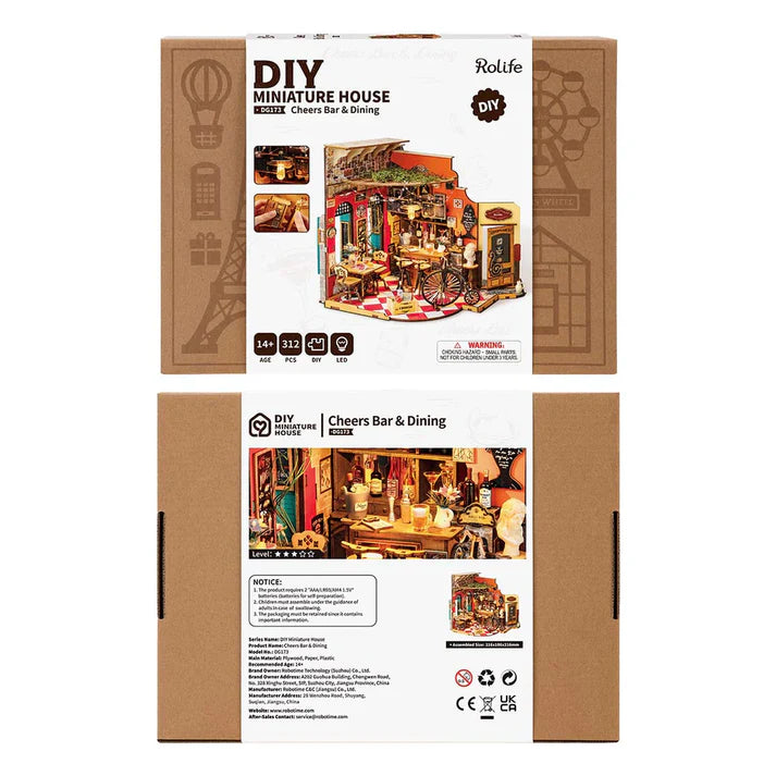 DIY Mini House Cheers Bar Dining Rolife - Games Wholesale