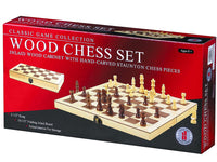 Wood Chess Set 18" Inlaid Board - Classic Game Collection