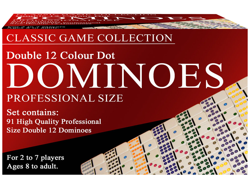 Dominoes Double 12 Colour Dot - Classic Game Collection