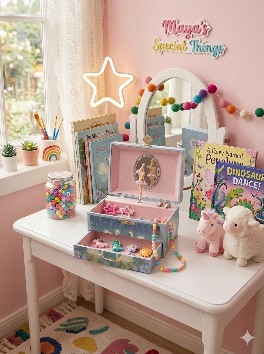 Music Jewel Box Dome w/ paper mirror Swan Lake - Belta Brands