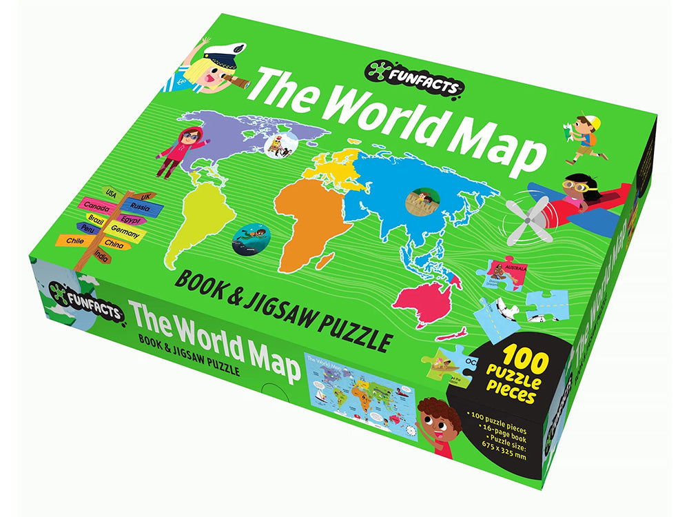 The World Map Book & Jigsaw - Funfacts