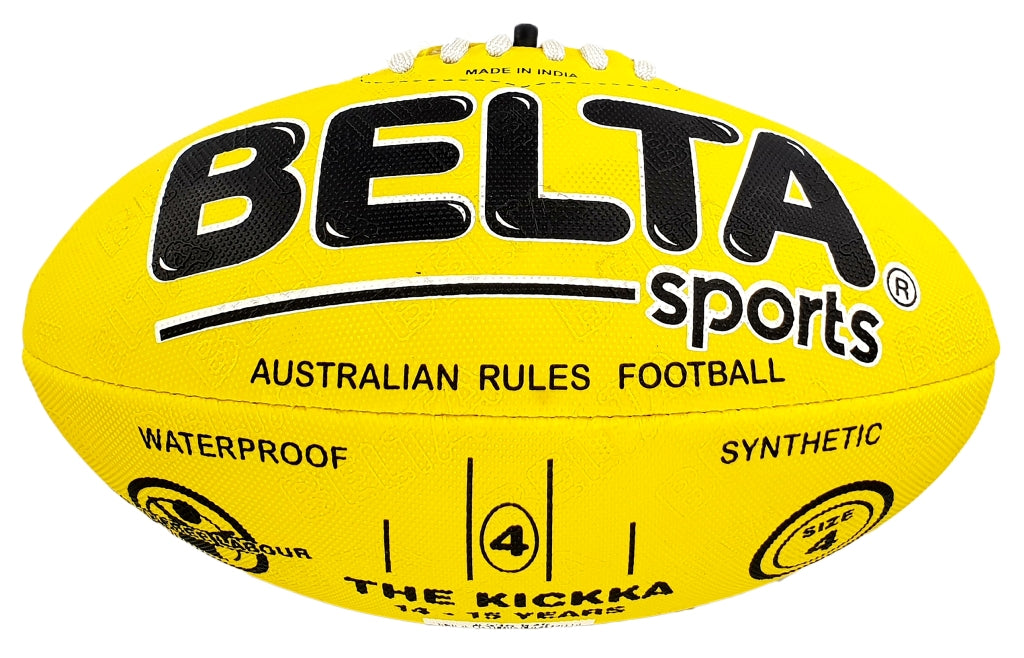 Footy AFL Size 4 Yellow Synthetic Textured Leather - Belta Brands
