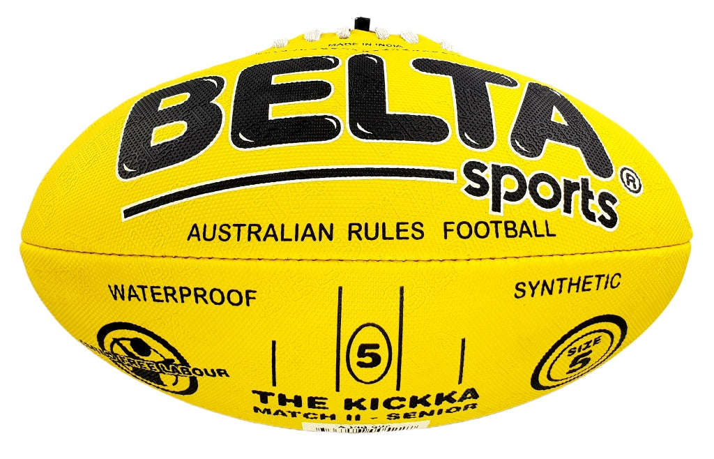 Footy AFL Synthetic Textured Rubber Fluro Yellow Size 5 - Belta