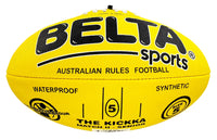 Footy AFL Synthetic Textured Rubber Fluro Yellow Size 5 - Belta