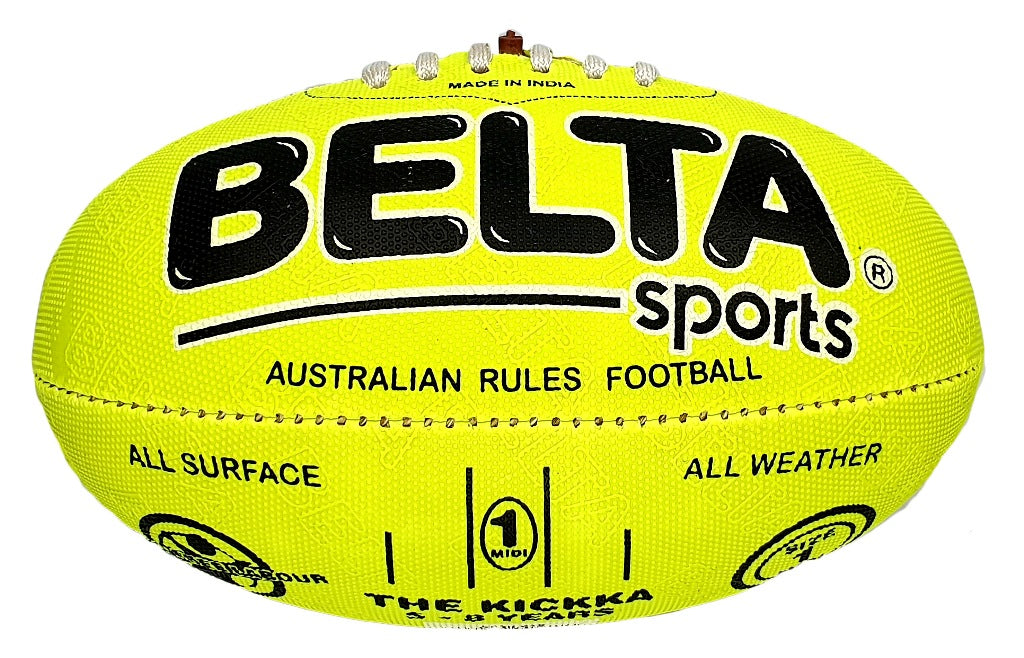 Footy AFL Synthetic Textured Rubber Size 1 Midi Yellow  - Belta