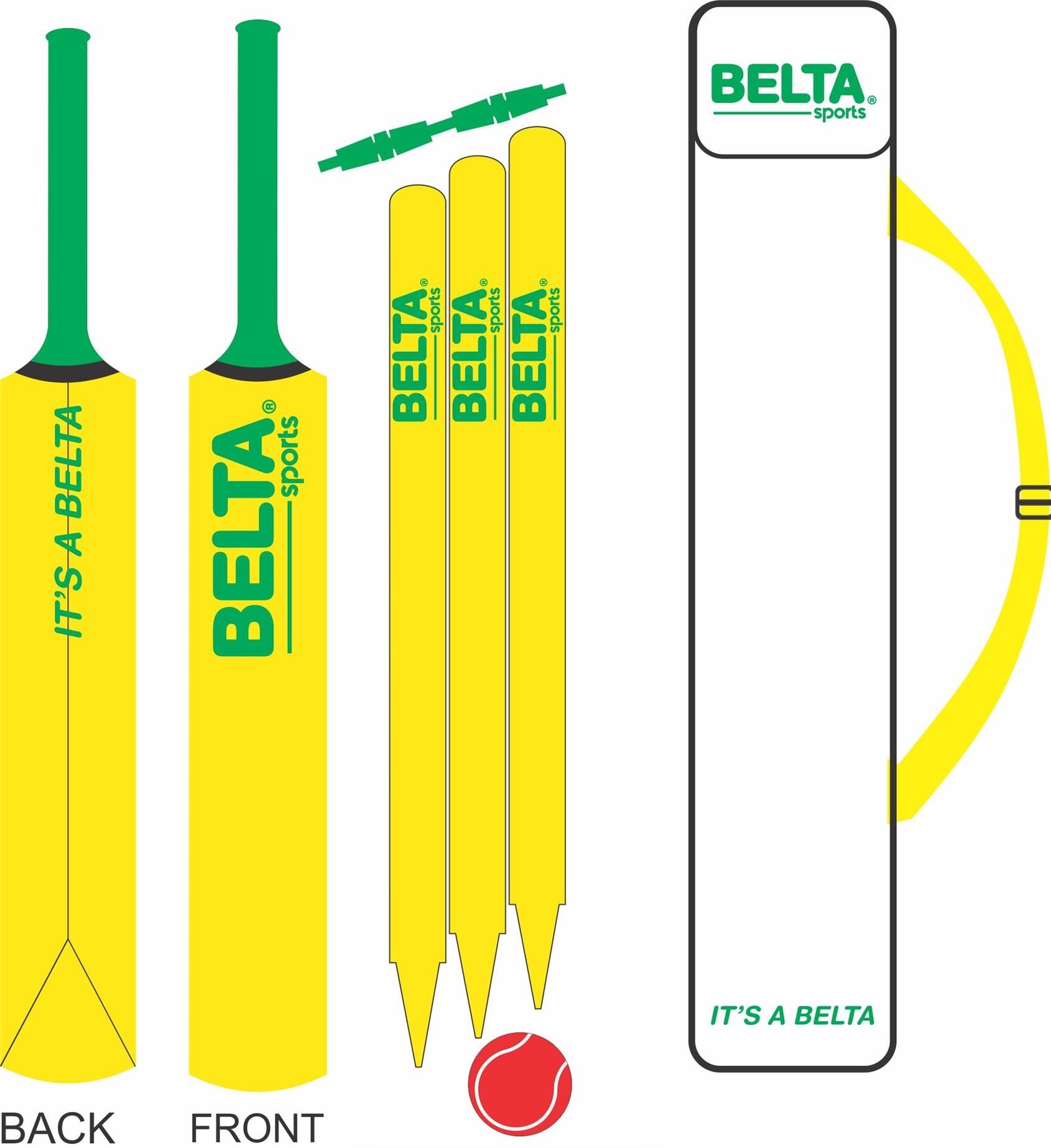 Cricket Set Size 3 PVC Bat Ball, & Stumps
