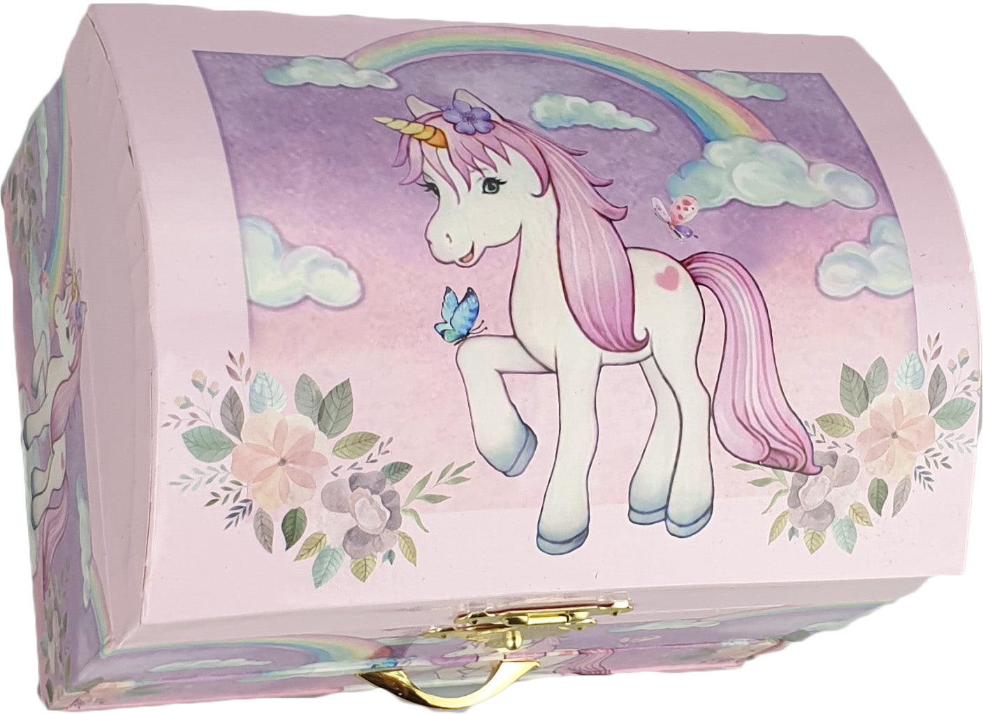 Music Jewel Box Dome ~ Paper Mirror Unicorn Rainbow - Belta