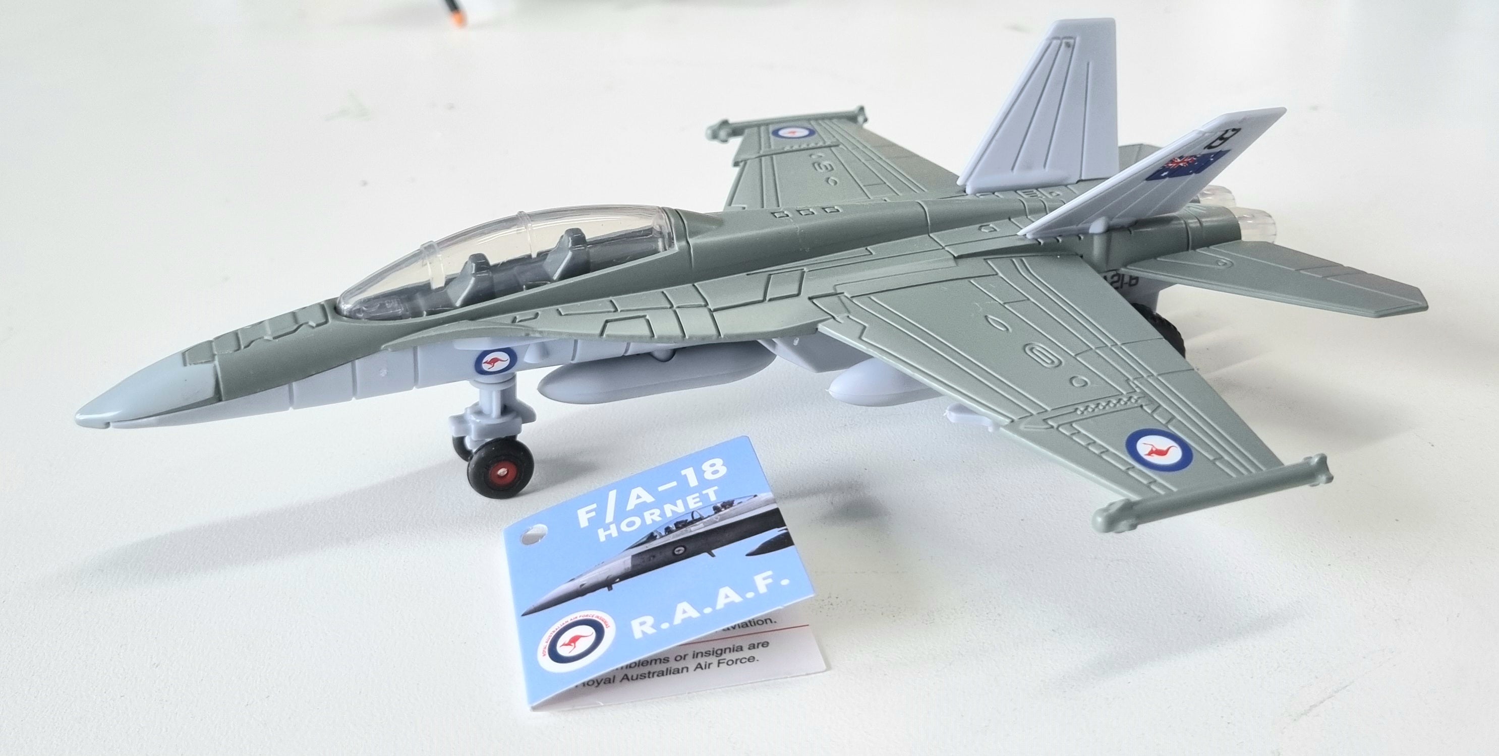 Die-Cast F-18 Fighter Jet 1:72 scale RAAF Decals - Belta